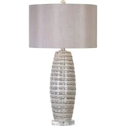 UTTERMOST TOLUCA EMBOSSED GRAY CERAMIC LAMP