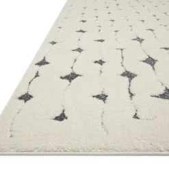 LOLOI TOMI RUG: WHITE + INK BLUE