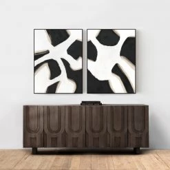 L ART Wall Art "TORTUE BLANCHE" NATURAL CANVAS HAND PAINTING