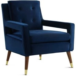 TOV JASEN ARM CHAIR: NAVY VELVET Living Room