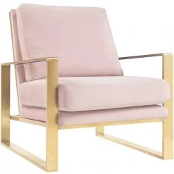 TOV Living Room MOTT BLUSH VELVET ARM CHAIR