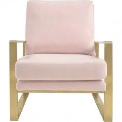 TOV Living Room MOTT BLUSH VELVET ARM CHAIR