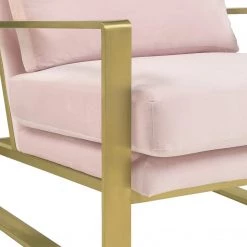 TOV Living Room MOTT BLUSH VELVET ARM CHAIR