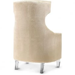 TOV CHAMPAGNE TEXTURED VELVET WING CHAIR Living Room