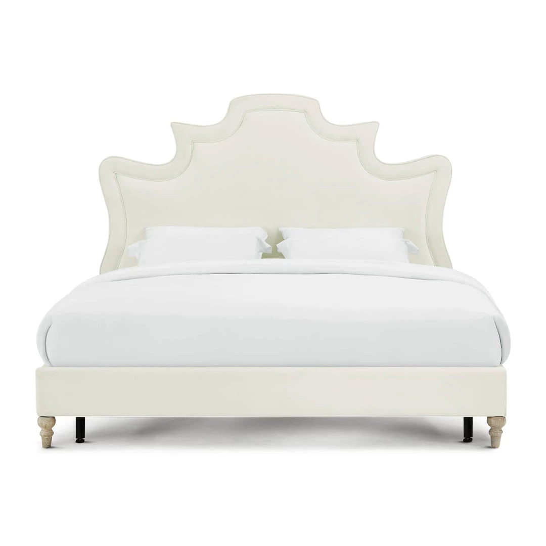 TOV Bedroom GWINETTE CREAM VELVET BED 1 TOV Bedroom GWINETTE CREAM VELVET BED