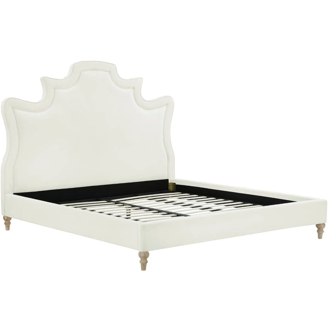 TOV Bedroom GWINETTE CREAM VELVET BED 2 TOV Bedroom GWINETTE CREAM VELVET BED