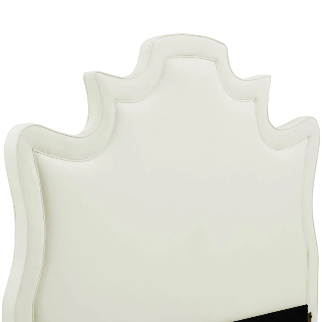 TOV Bedroom GWINETTE CREAM VELVET BED 4 TOV Bedroom GWINETTE CREAM VELVET BED