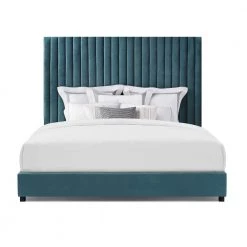 TOV MISCHA SEA BLUE VELVET BED