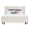TOV OLIVETTE CREAM VELVET BED Bedroom