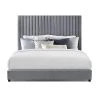 TOV MISCHA GREY VELVET BED Bedroom