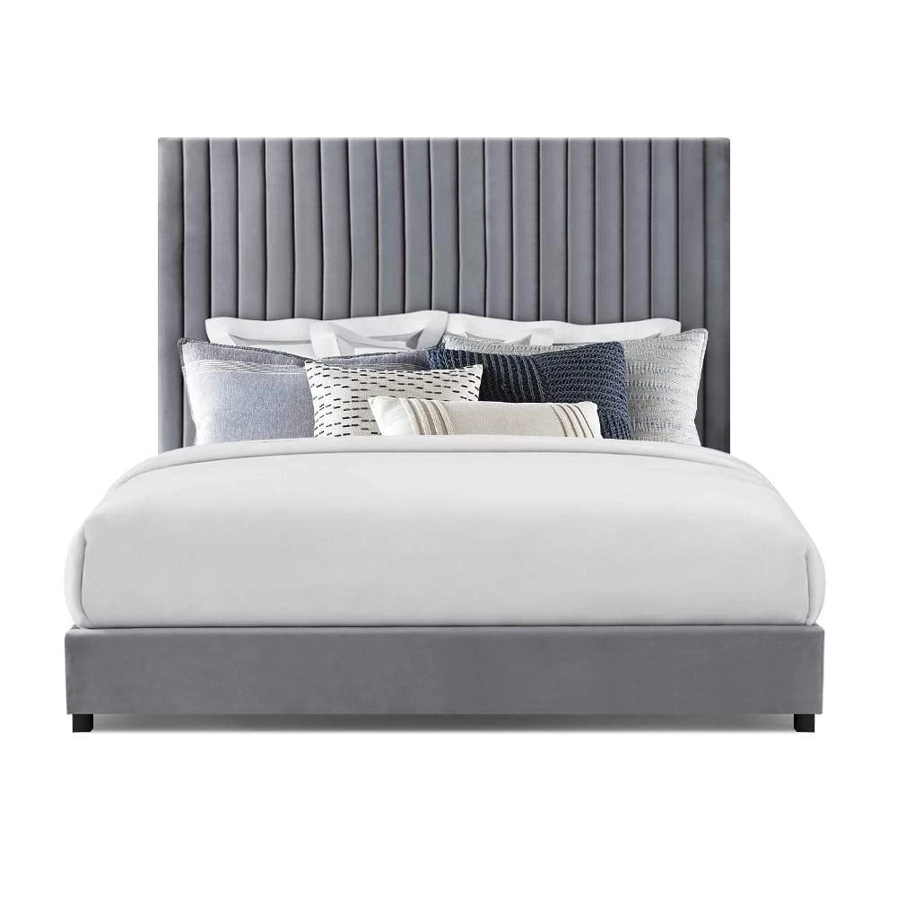 TOV MISCHA GREY VELVET BED Bedroom 1 TOV MISCHA GREY VELVET BED Bedroom