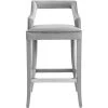 TOV MAURA GRAY VELVET BAR STOOL