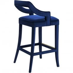 TOV Kitchen + Dining MAURA NAVY VELVET BAR STOOL 9 TOV Kitchen + Dining MAURA NAVY VELVET BAR STOOL