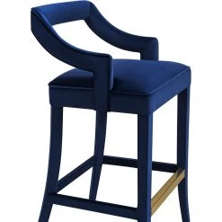TOV Kitchen + Dining MAURA NAVY VELVET BAR STOOL 10 TOV Kitchen + Dining MAURA NAVY VELVET BAR STOOL
