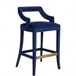 TOV MAURA NAVY VELVET COUNTER STOOL 8 TOV MAURA NAVY VELVET COUNTER STOOL