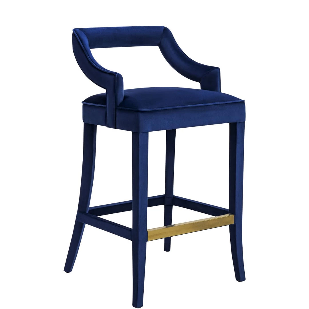 TOV MAURA NAVY VELVET COUNTER STOOL 3 TOV MAURA NAVY VELVET COUNTER STOOL