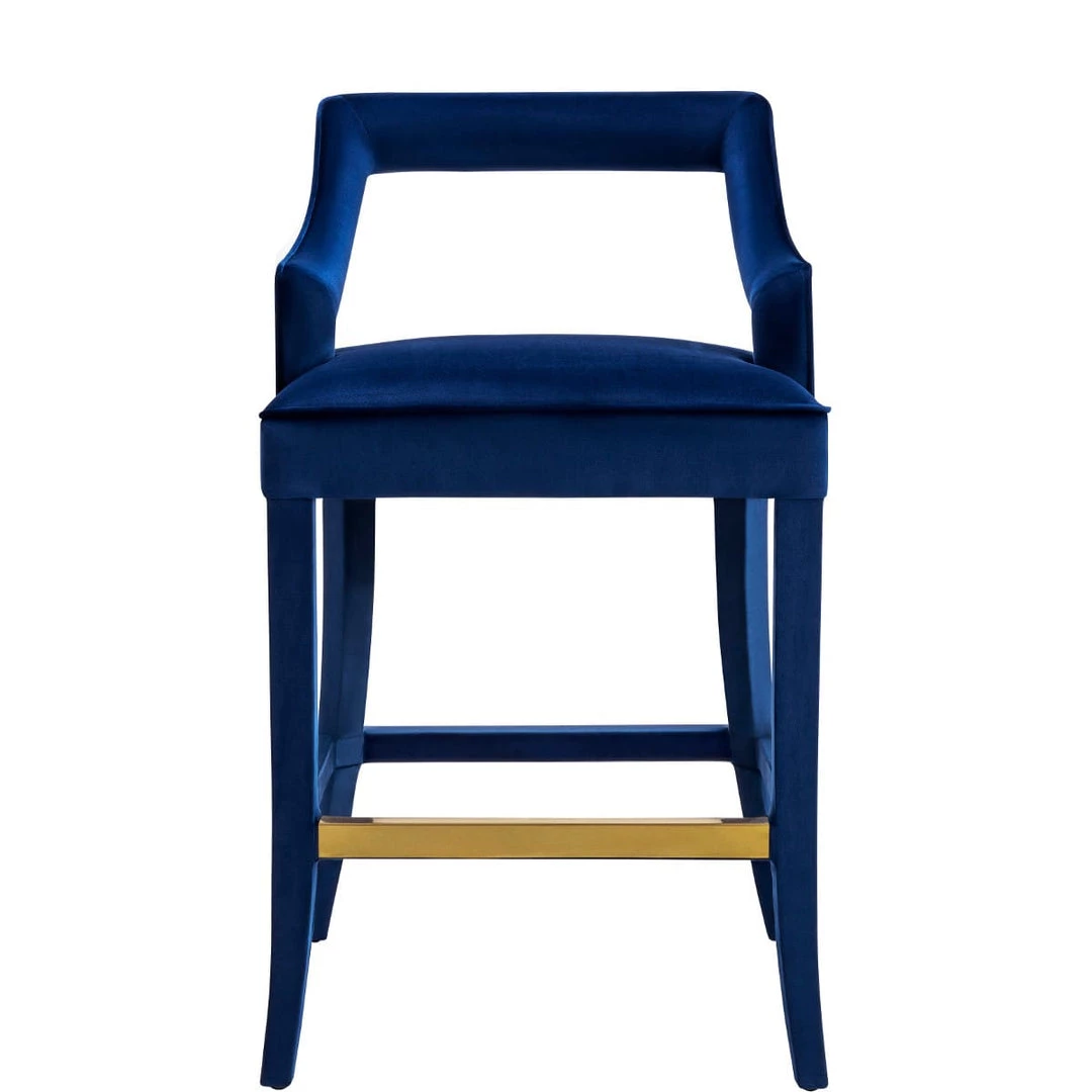 TOV MAURA NAVY VELVET COUNTER STOOL 1 TOV MAURA NAVY VELVET COUNTER STOOL