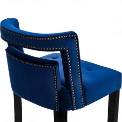 TOV YORK NAVY VELVET BAR STOOL