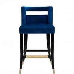 The Design-Tap Sales 24 TOV Kitchen + Dining YORK NAVY VELVET COUNTER STOOL