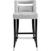 TOV YORK GRAY VELVET BAR STOOL