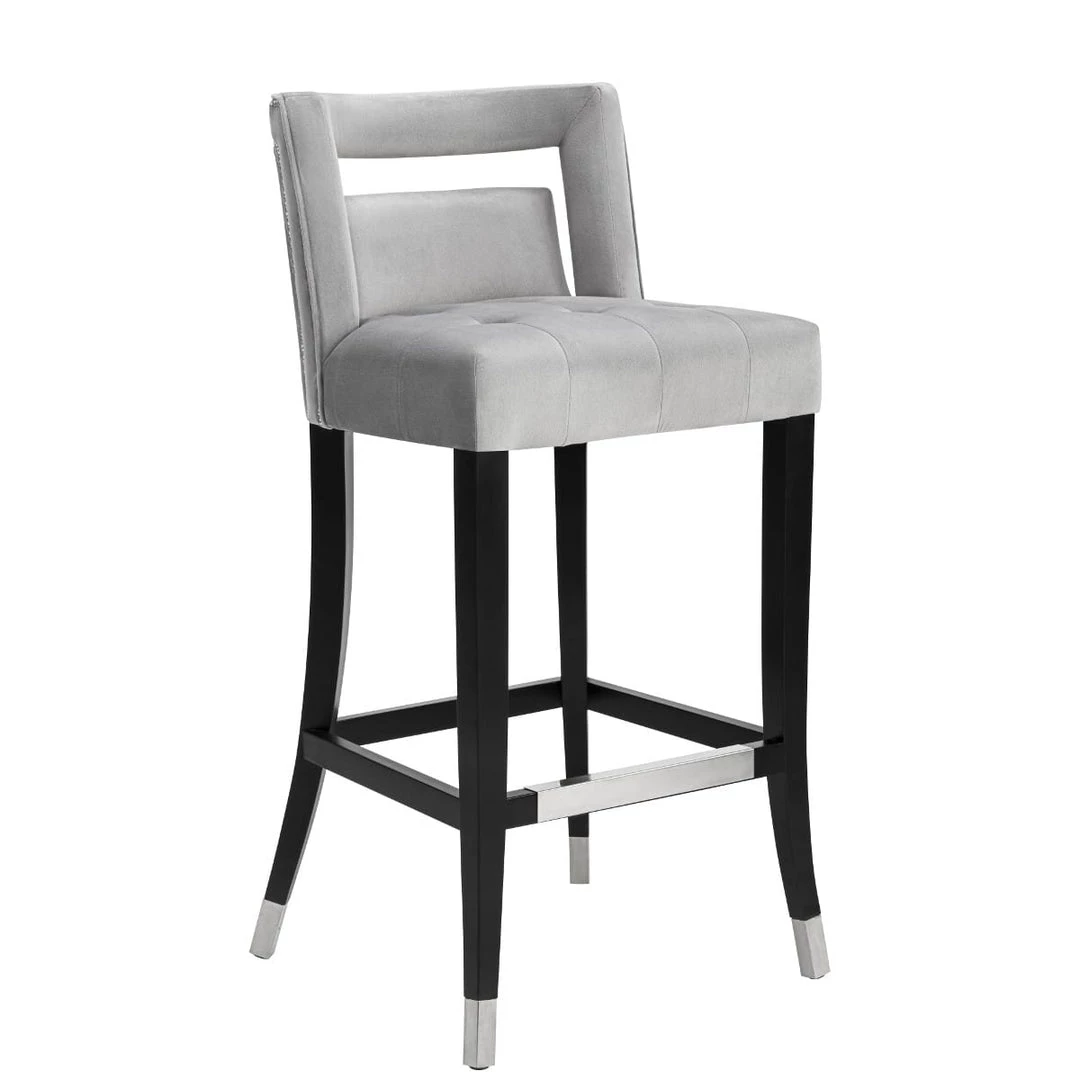 TOV YORK GRAY VELVET COUNTER STOOL Kitchen + Dining 2 TOV YORK GRAY VELVET COUNTER STOOL Kitchen + Dining