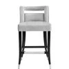 TOV YORK GRAY VELVET COUNTER STOOL Kitchen + Dining