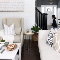 TOV DEVON BEIGE LINEN WING CHAIR Living Room