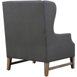 TOV DEVON GREY LINEN WING CHAIR Living Room