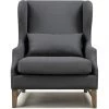 TOV DEVON GREY LINEN WING CHAIR Living Room