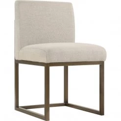 TOV GLAM BRASS + LINEN DINING CHAIR Kitchen + Dining