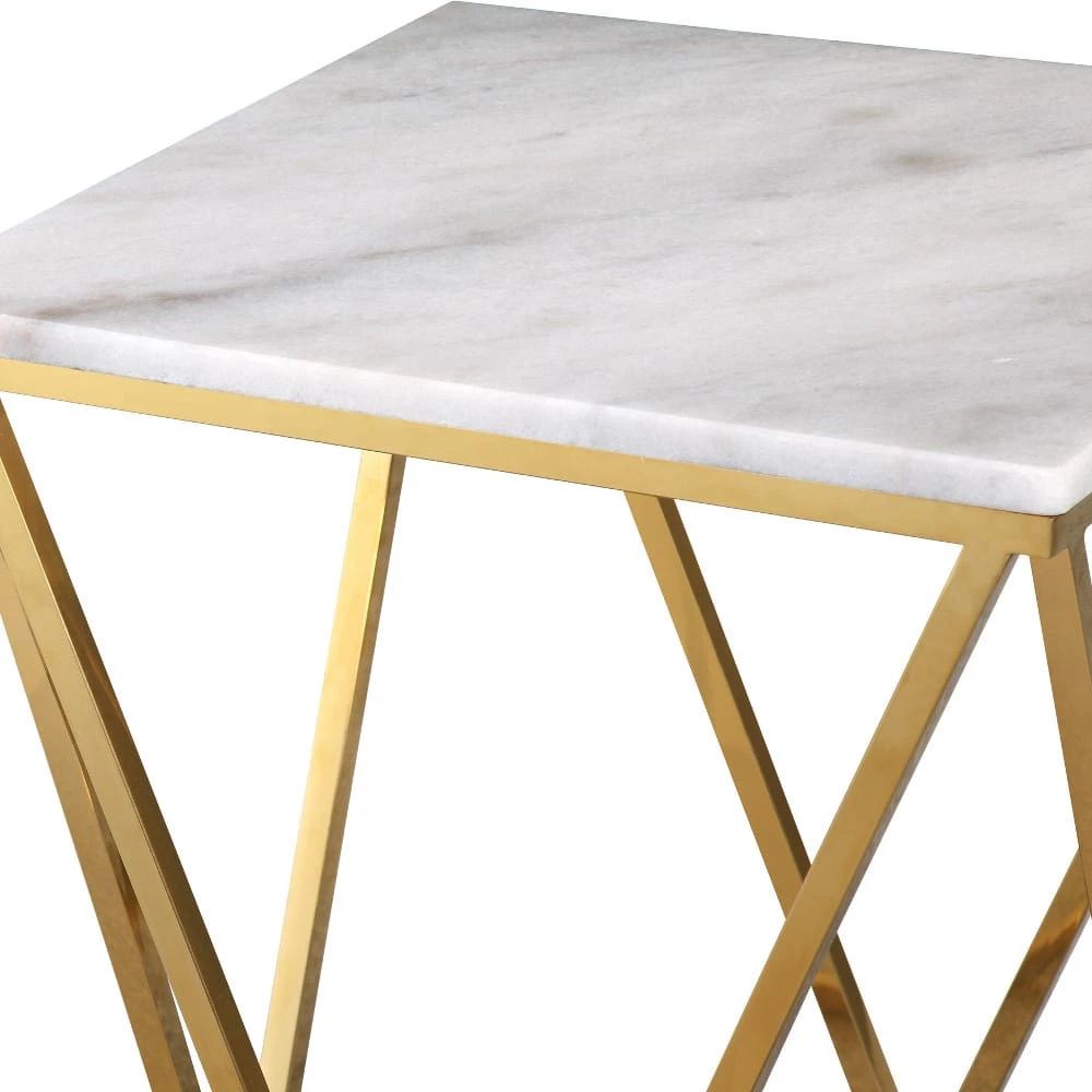 TOV Living Room CLEO MARBLE TOP ACCENT TABLE 2 TOV Living Room CLEO MARBLE TOP ACCENT TABLE