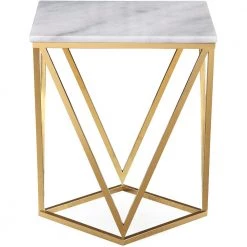 TOV Living Room CLEO MARBLE TOP ACCENT TABLE