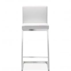 TOV PARMA COUNTER STOOL: WHITE/STAINLESS | SET OF 2 Kitchen + Dining