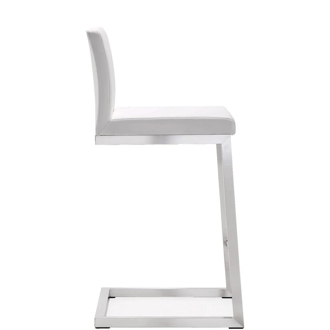 TOV PARMA COUNTER STOOL: WHITE/STAINLESS | SET OF 2 Kitchen + Dining 3 TOV PARMA COUNTER STOOL: WHITE/STAINLESS | SET OF 2 Kitchen + Dining