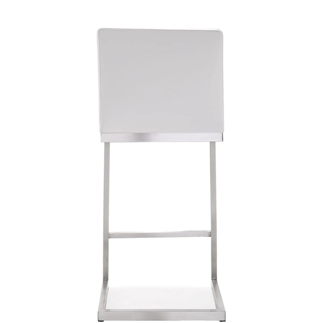 TOV PARMA COUNTER STOOL: WHITE/STAINLESS | SET OF 2 Kitchen + Dining 4 TOV PARMA COUNTER STOOL: WHITE/STAINLESS | SET OF 2 Kitchen + Dining