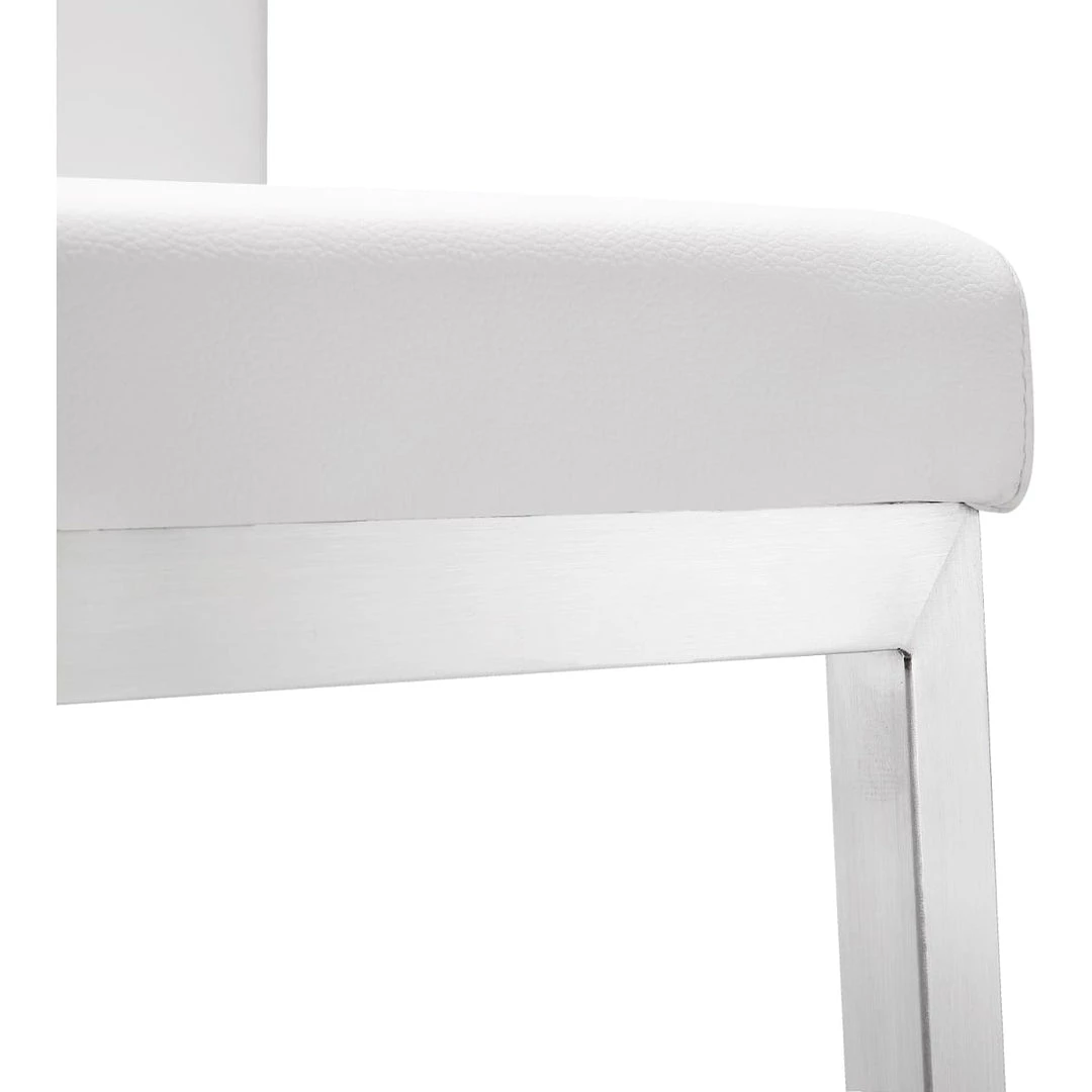 TOV PARMA COUNTER STOOL: WHITE/STAINLESS | SET OF 2 Kitchen + Dining 6 TOV PARMA COUNTER STOOL: WHITE/STAINLESS | SET OF 2 Kitchen + Dining