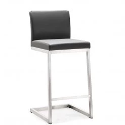 TOV PARMA COUNTER STOOL: CHARCOAL/STAINLESS | SET OF 2 Kitchen + Dining
