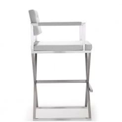 TOV DIRECTOR COUNTER STOOL: WHITE | STAINLESS