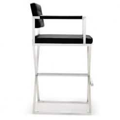 TOV DIRECTOR BAR STOOL: BLACK | STAINLESS