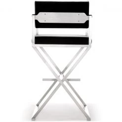 TOV DIRECTOR BAR STOOL: BLACK | STAINLESS