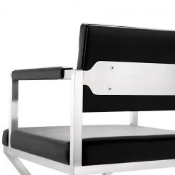 TOV DIRECTOR COUNTER STOOL: BLACK | STAINLESS