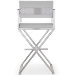 TOV Kitchen + Dining DIRECTOR BAR STOOL: WHITE | STAINLESS 10 TOV Kitchen + Dining DIRECTOR BAR STOOL: WHITE | STAINLESS