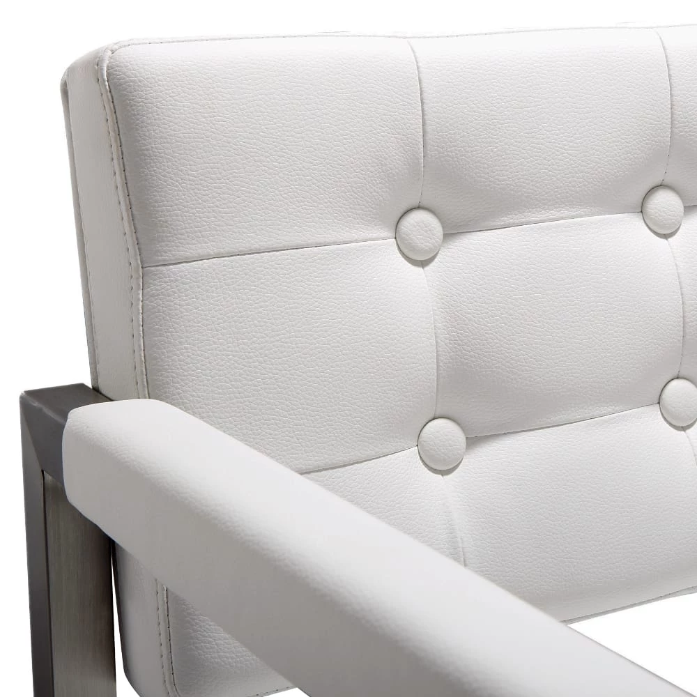 TOV Kitchen + Dining DIRECTOR BAR STOOL: WHITE | STAINLESS 4 TOV Kitchen + Dining DIRECTOR BAR STOOL: WHITE | STAINLESS