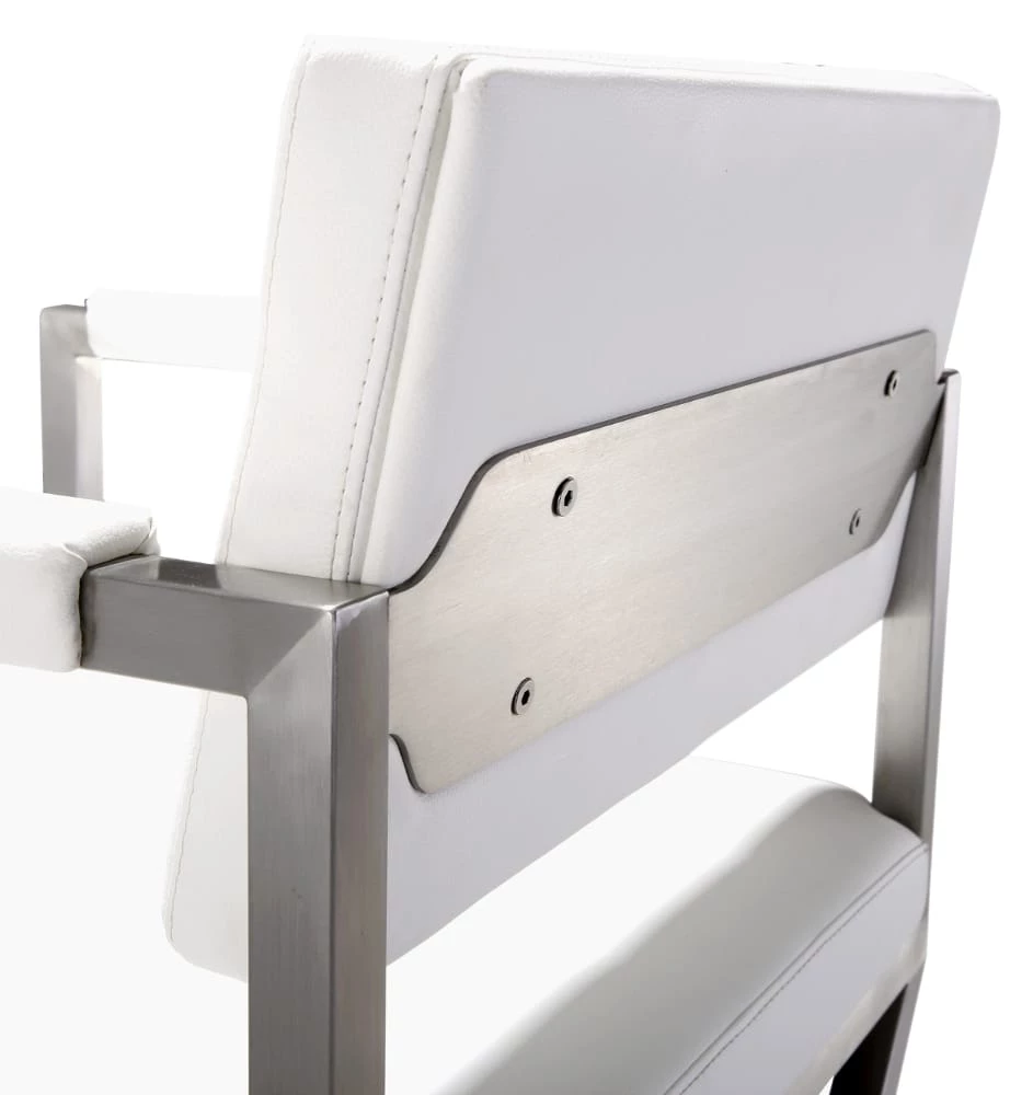 TOV DIRECTOR COUNTER STOOL: WHITE | STAINLESS 5 TOV DIRECTOR COUNTER STOOL: WHITE | STAINLESS