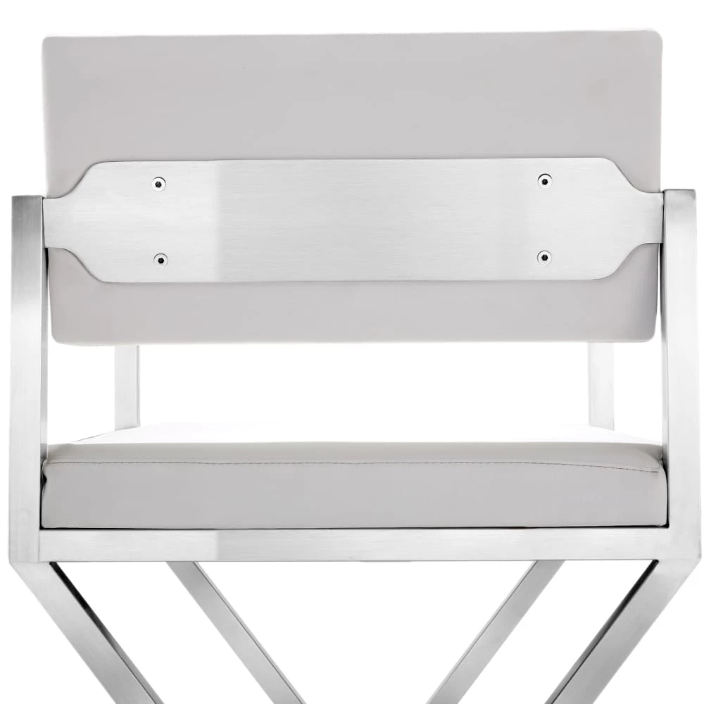TOV Kitchen + Dining DIRECTOR BAR STOOL: WHITE | STAINLESS 6 TOV Kitchen + Dining DIRECTOR BAR STOOL: WHITE | STAINLESS