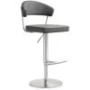 TOV Kitchen + Dining COSMO ADJUSTABLE BAR STOOL: CHARCOAL
