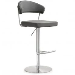 TOV Kitchen + Dining COSMO ADJUSTABLE BAR STOOL: CHARCOAL
