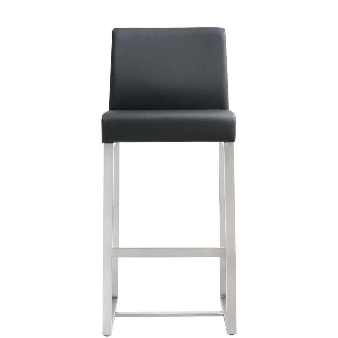 TOV DENMARK COUNTER STOOL: BLACK/STAINLESS | SET OF 2 Kitchen + Dining 3 TOV DENMARK COUNTER STOOL: BLACK/STAINLESS | SET OF 2 Kitchen + Dining