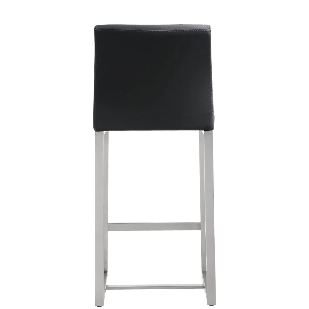 TOV DENMARK COUNTER STOOL: BLACK/STAINLESS | SET OF 2 Kitchen + Dining 4 TOV DENMARK COUNTER STOOL: BLACK/STAINLESS | SET OF 2 Kitchen + Dining