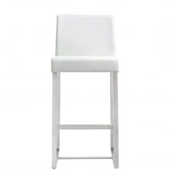 TOV DENMARK COUNTER STOOL: WHITE/STAINLESS | SET OF 2 Kitchen + Dining